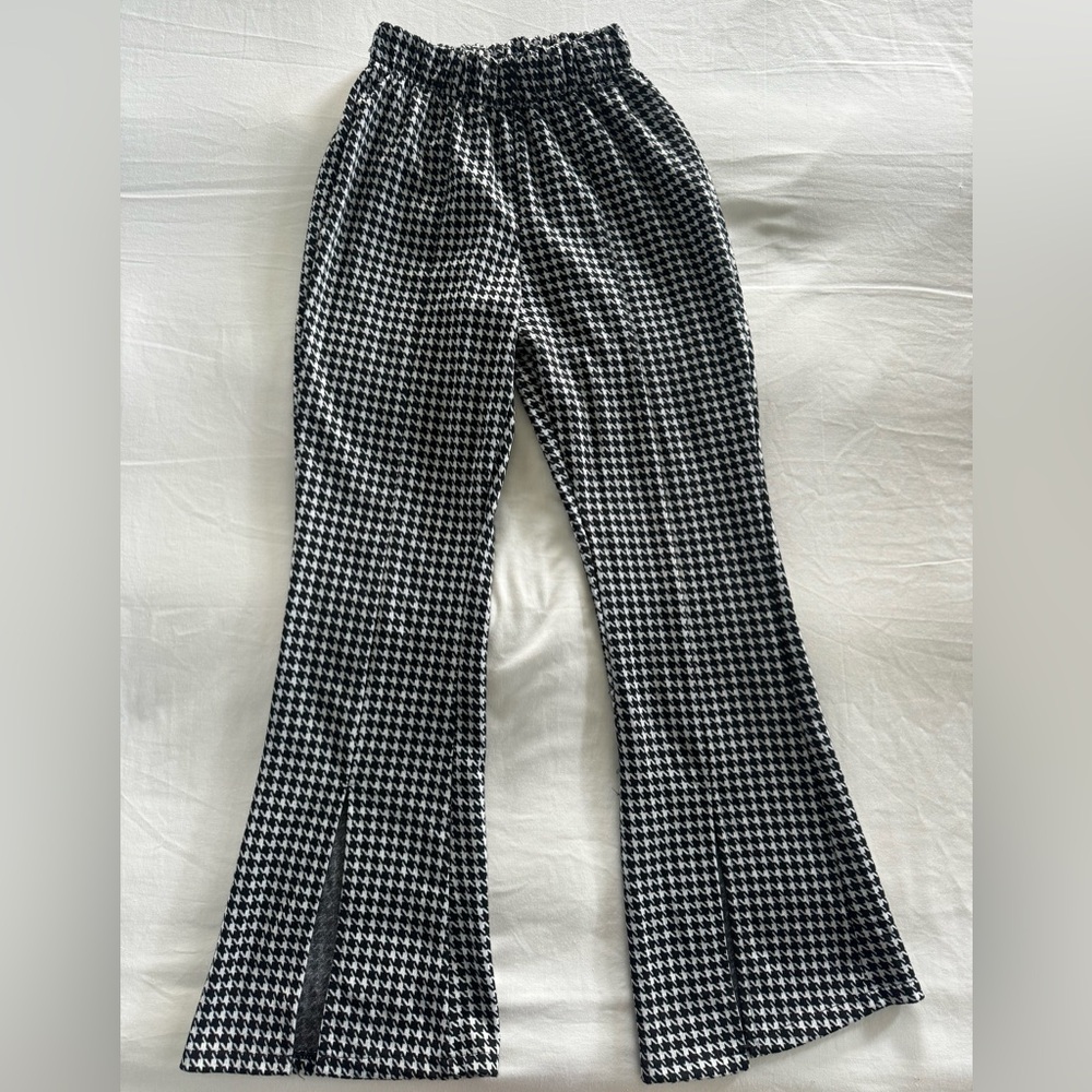Black and White Houndstooth Pants